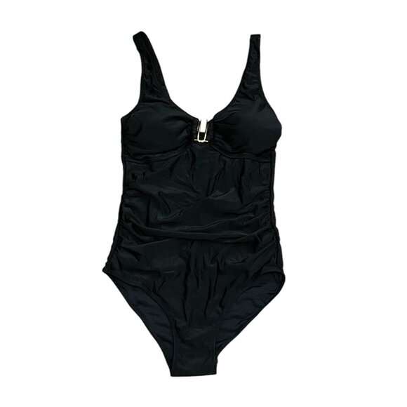 BMJL Womens Black One Piece Tummy Control V-neck Swimsuit Size: Small - Picture 3 of 3
